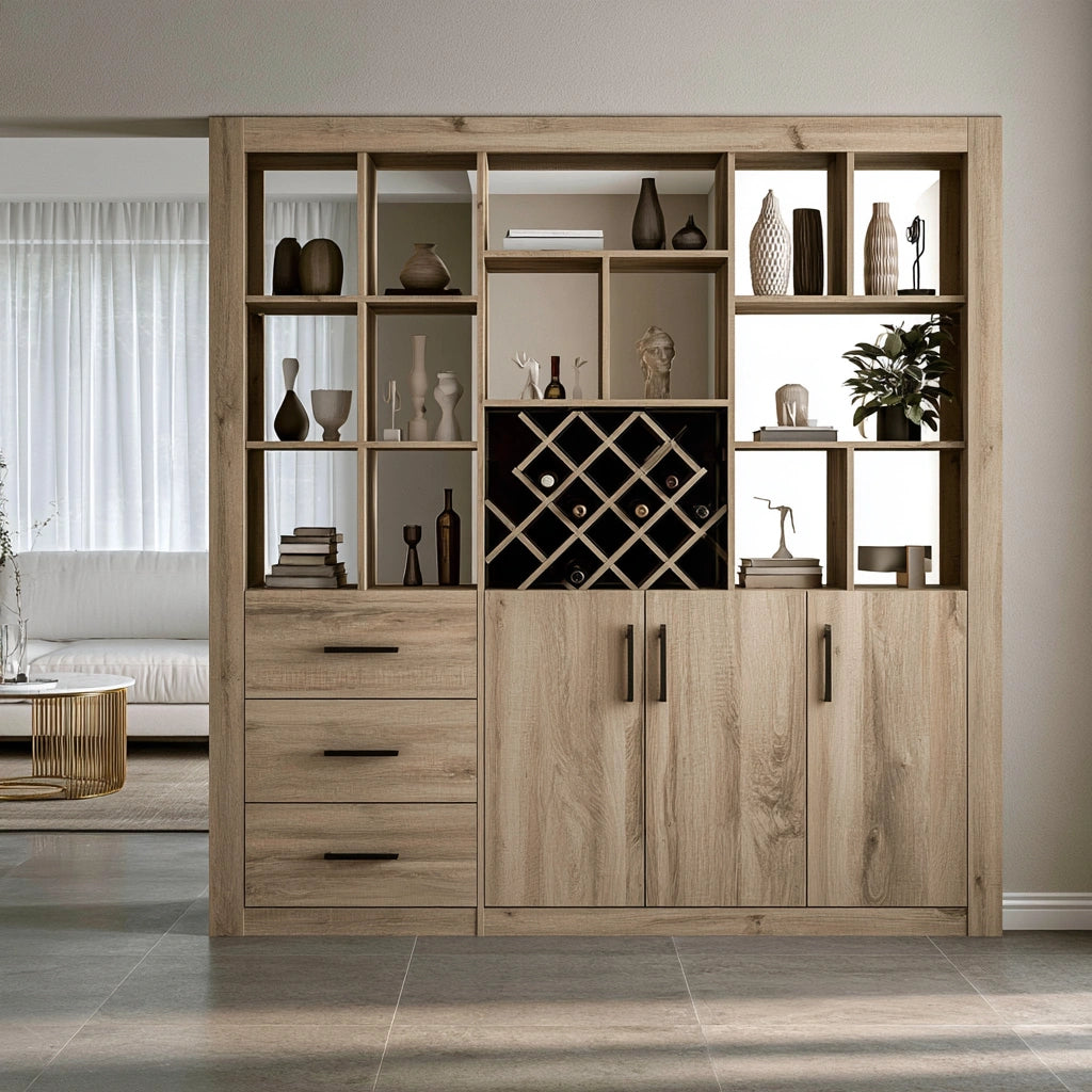 Aufbewahrungsschrank, aus Holz, Farbe: grau