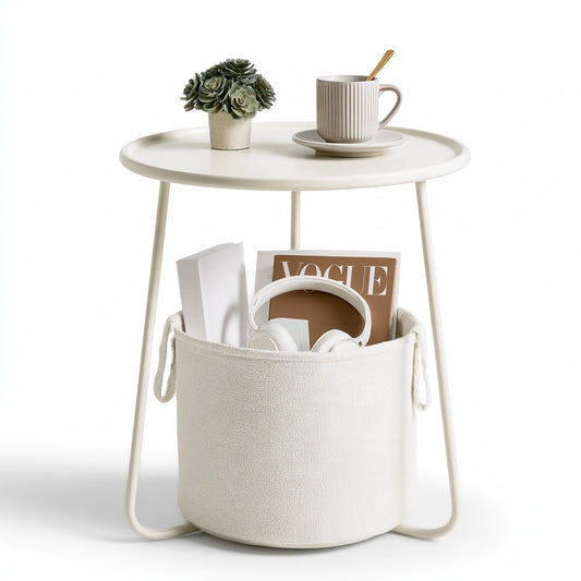 Moderner Beistelltisch, Farbe: creme