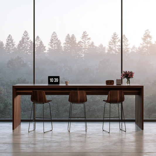 Hoher Bartisch, aus Holz, Farbe: dunkelbraun
